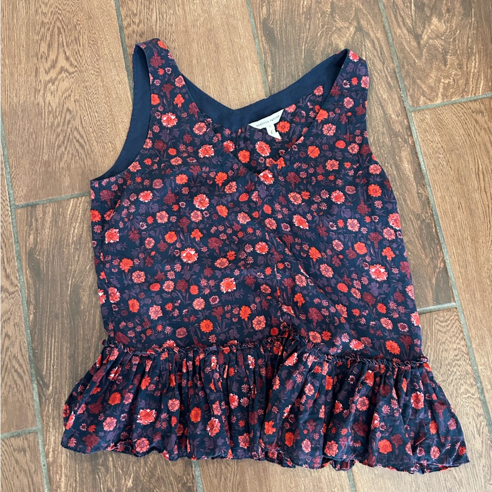 Rebecca Taylor size 0 Floral silk top